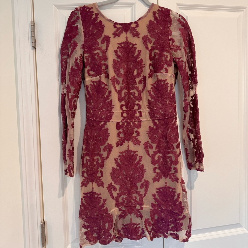 For Love & Lemons long sleeve lace dress with open back!
